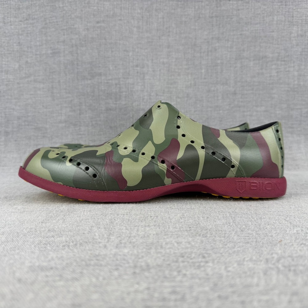 BiiON Oxford Wingtip Golf Shoes Men's Size 10 Camo Spikeless Slip On Brogue - Picture 4 of 9